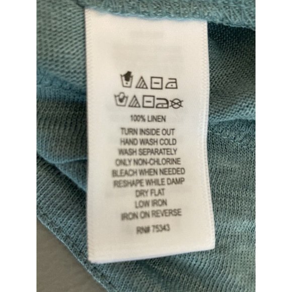 Tahari Womens Cardigan Linen Coastal Open Front Teal Fits M/L To 40” Bust - Picture 8 of 8